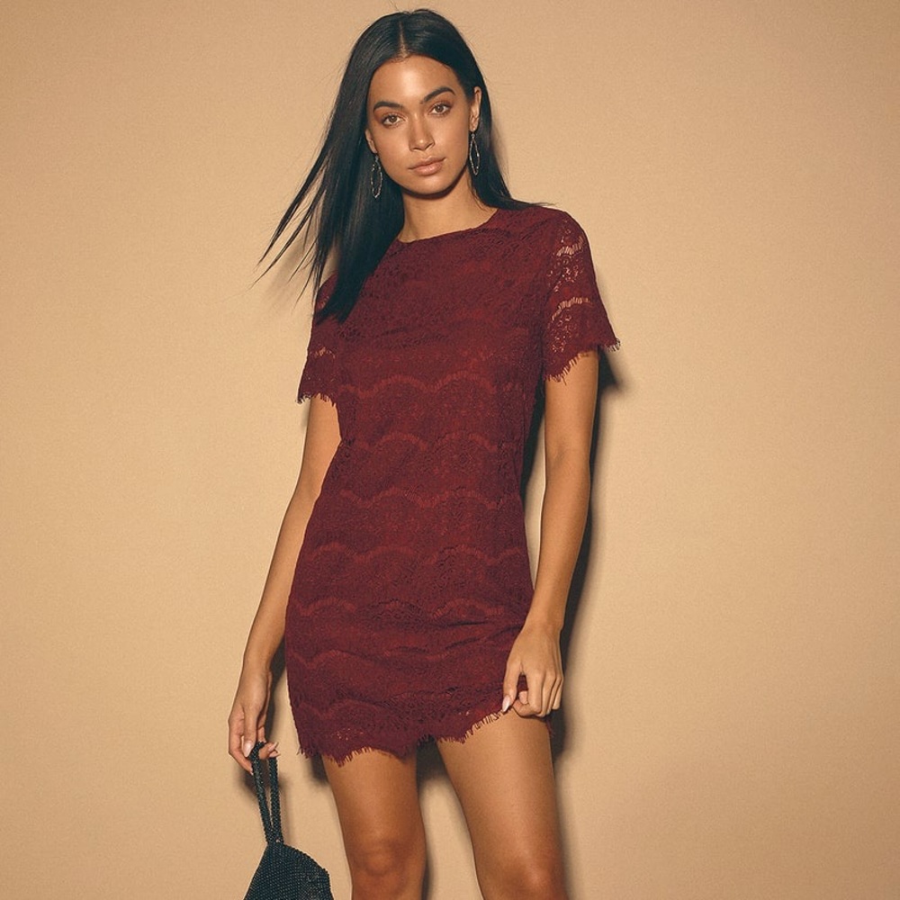 Lulu’s Take Me to Brunch Lace Shift Dress